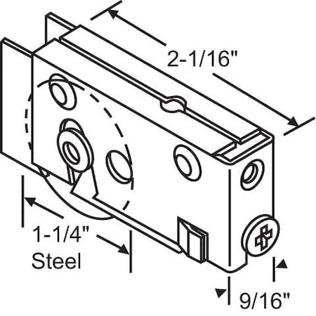 Strybuc Patio Door Roller Assembly 900-13579